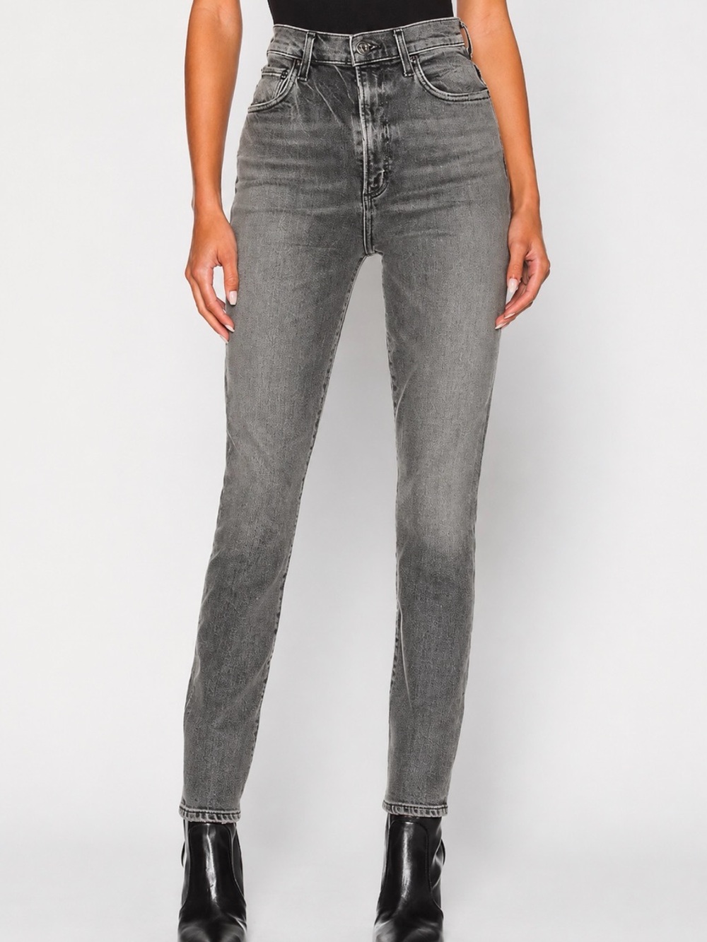 AGOLDE Pinch Waist Washed Black Skinny Jeans Size 24